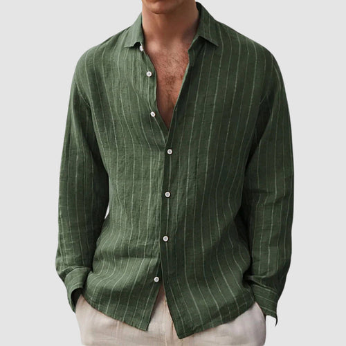 Addley | Men’s Long Sleeve Striped Button Front Shirt