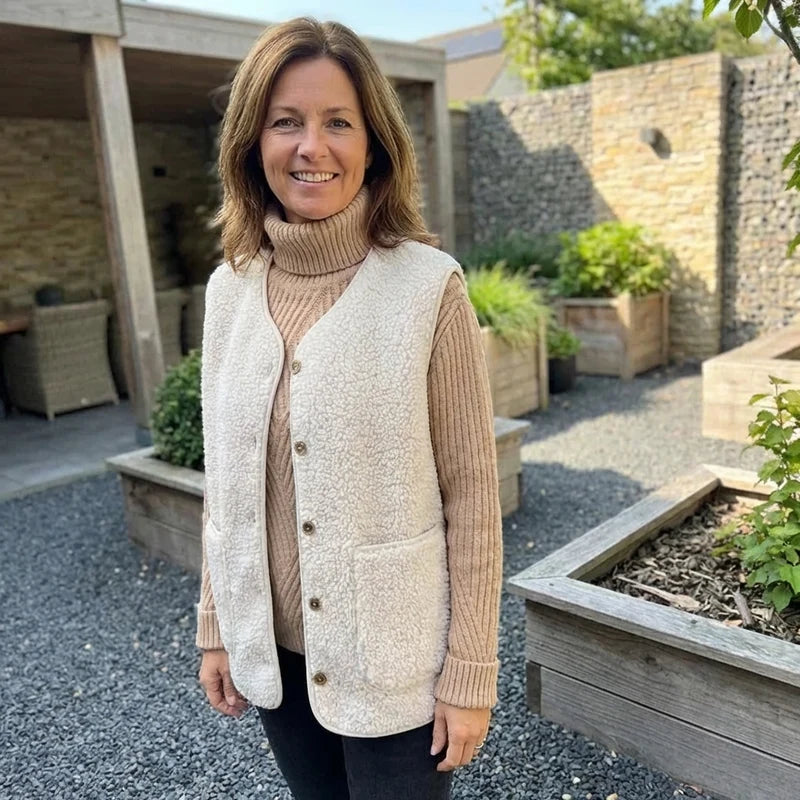Adela | Women’s Button Front Sleeveless Knit Cardigan