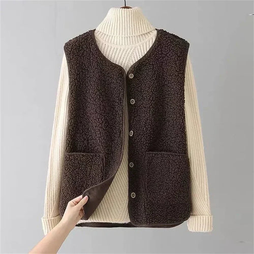Adela | Women’s Button Front Sleeveless Knit Cardigan
