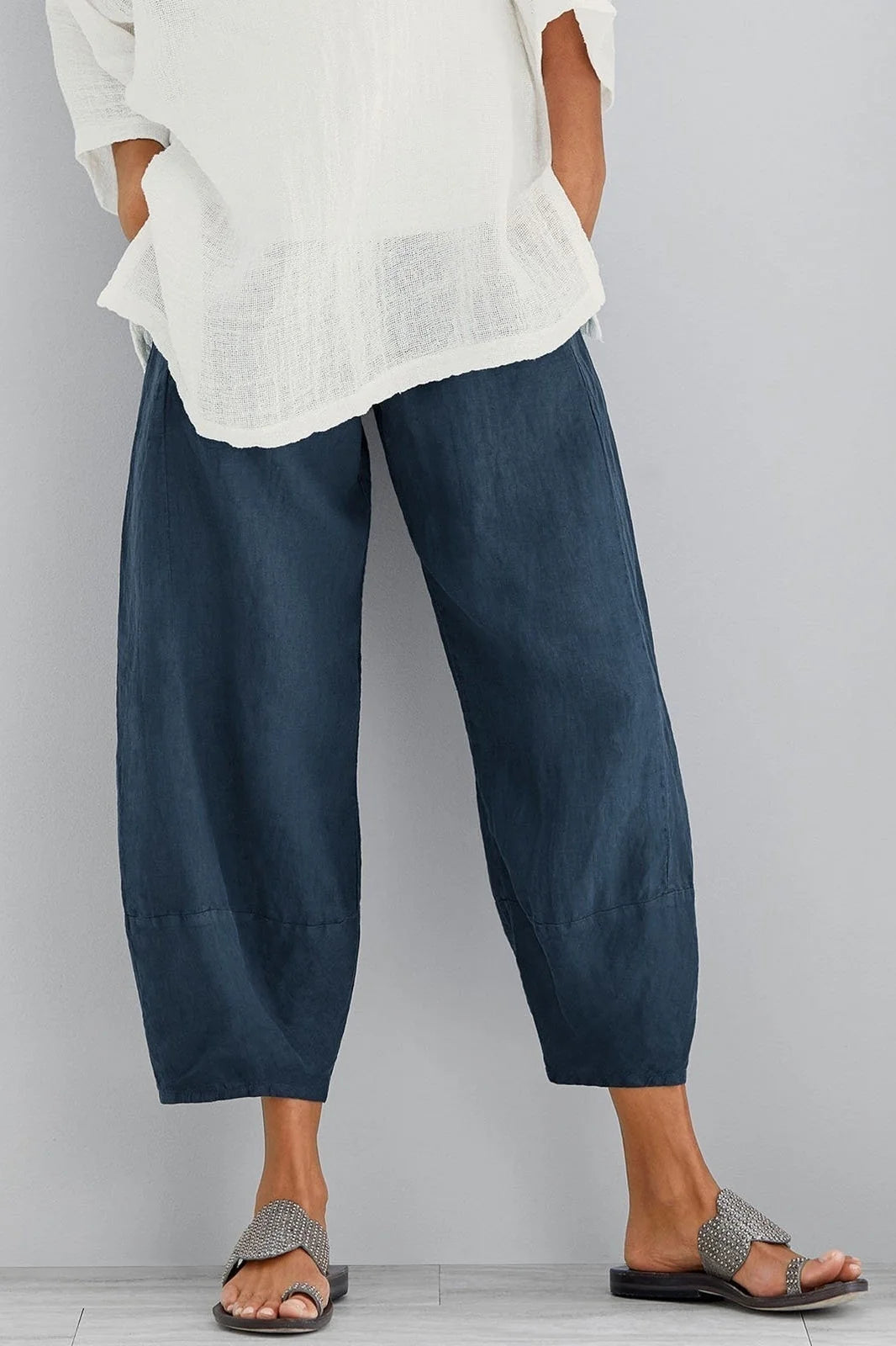 Adelheid | Women's Wide Leg Cropped Length Pocket Trousers