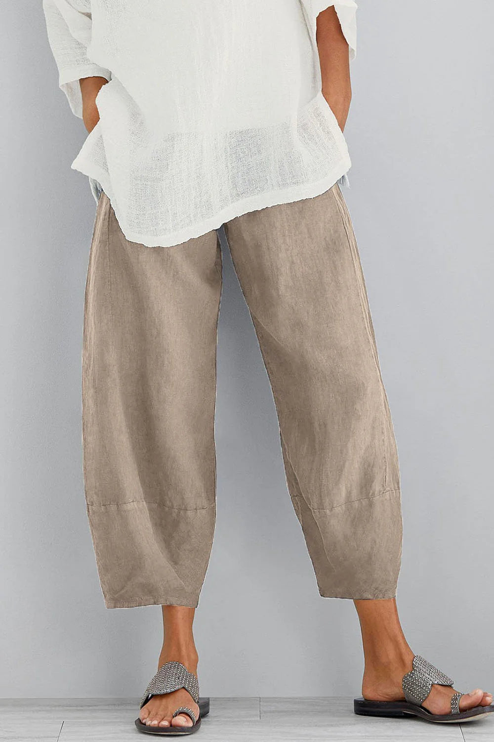 Adelheid | Women's Wide Leg Cropped Length Pocket Trousers
