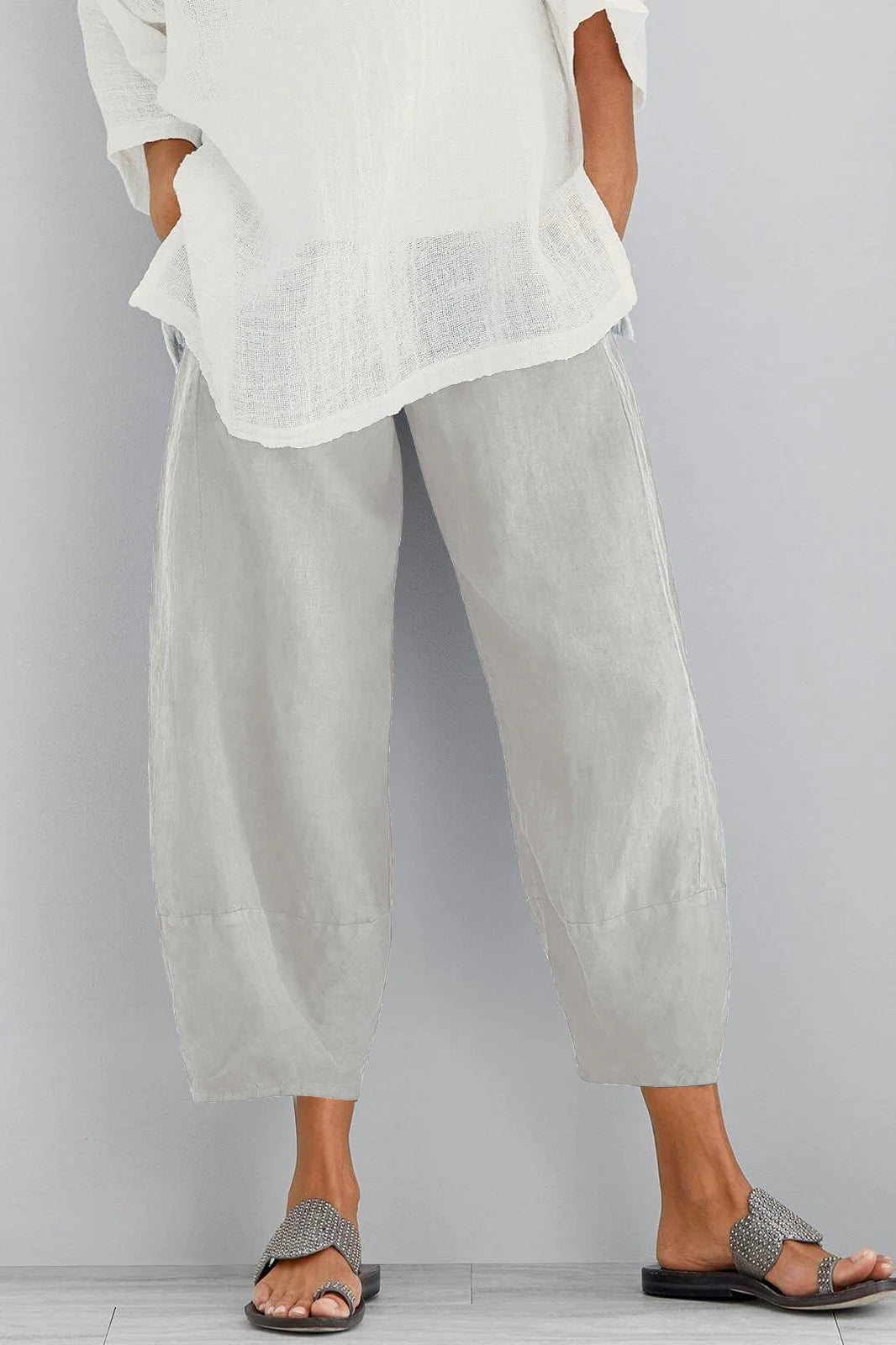 Adelheid | Women's Wide Leg Cropped Length Pocket Trousers