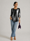 Adelina | Women's Patterned Round Neck Summer T Shirt