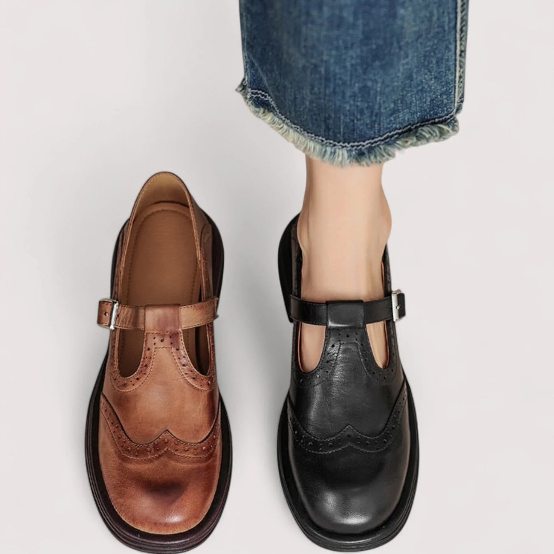 Adeline | Women’s Round Toe Buckle Mary Jane Shoes