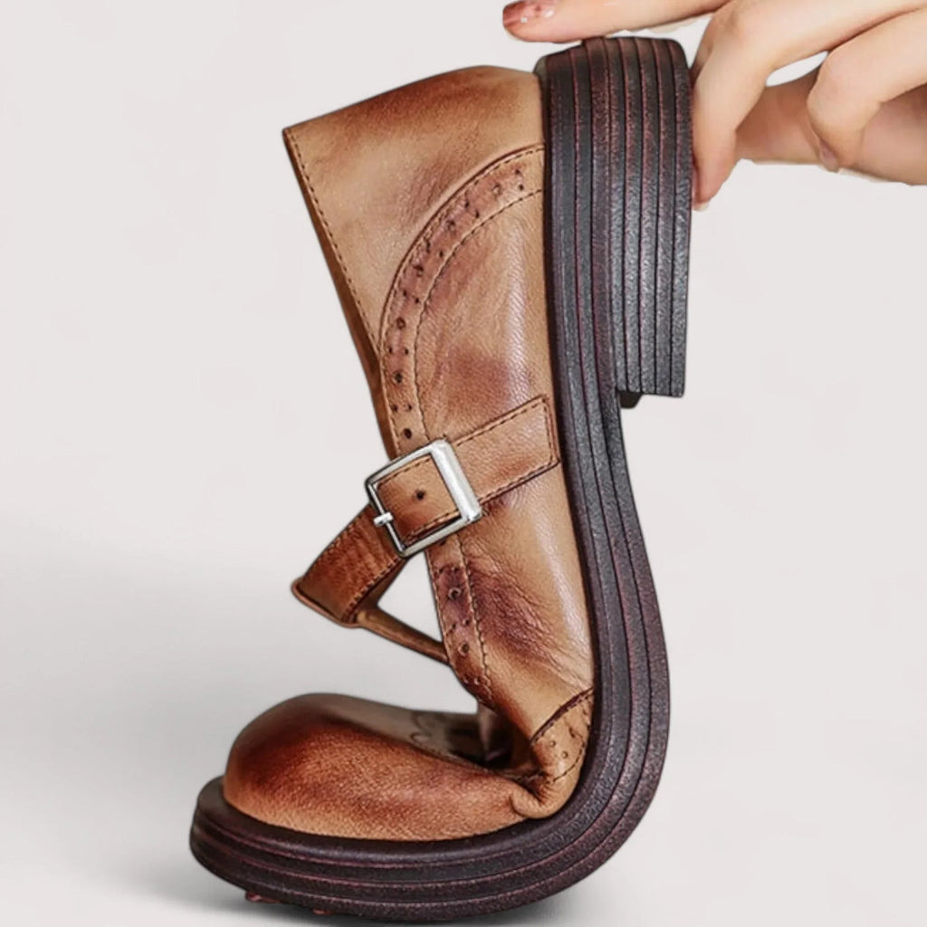 Adeline | Women’s Round Toe Buckle Mary Jane Shoes