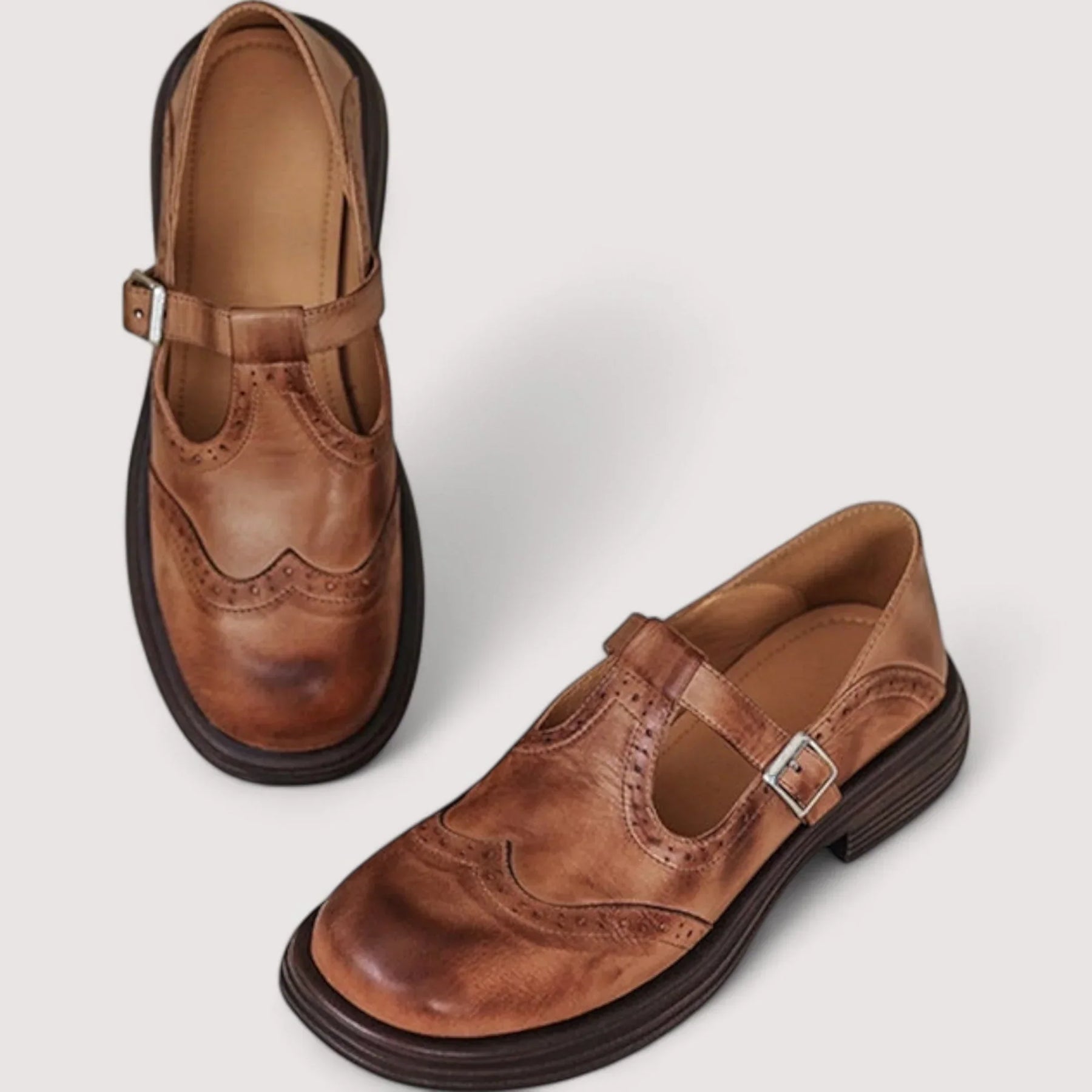 Adeline | Women’s Round Toe Buckle Mary Jane Shoes