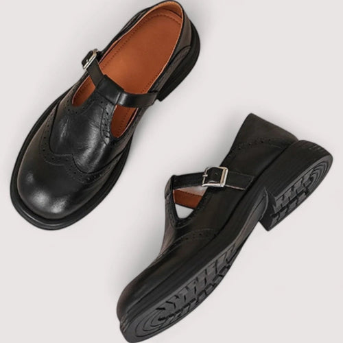 Adeline | Women’s Round Toe Buckle Mary Jane Shoes