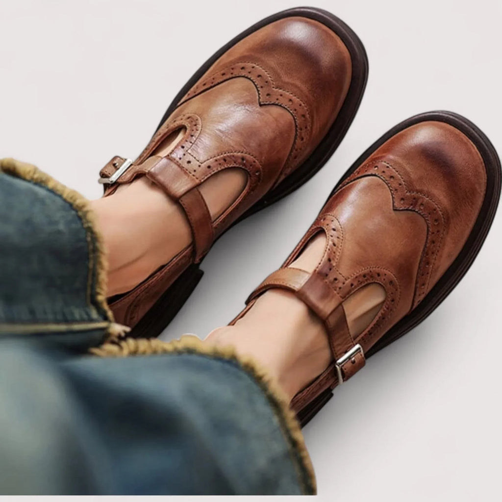 Adeline | Women’s Round Toe Buckle Mary Jane Shoes