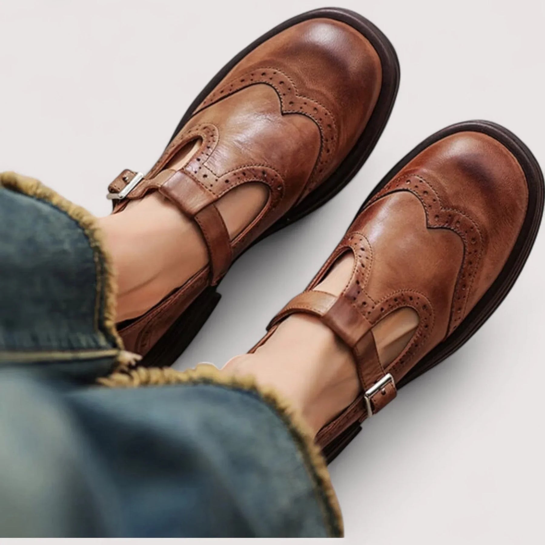Adeline | Women’s Round Toe Buckle Mary Jane Shoes