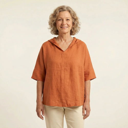 Adina | Women’s V Neck Short Sleeve Relaxed Fit Blouse