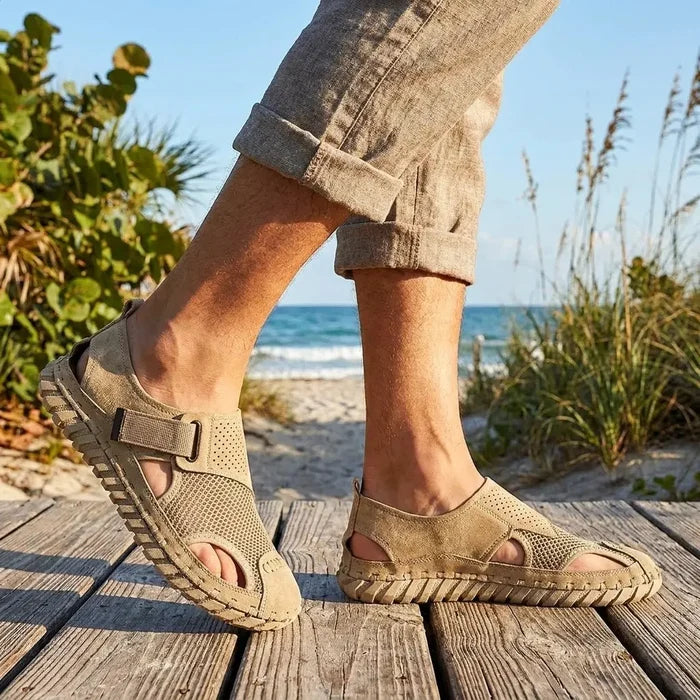 Adria | Men’s Closed Toe Strappy Cut Out Fisherman Sandals