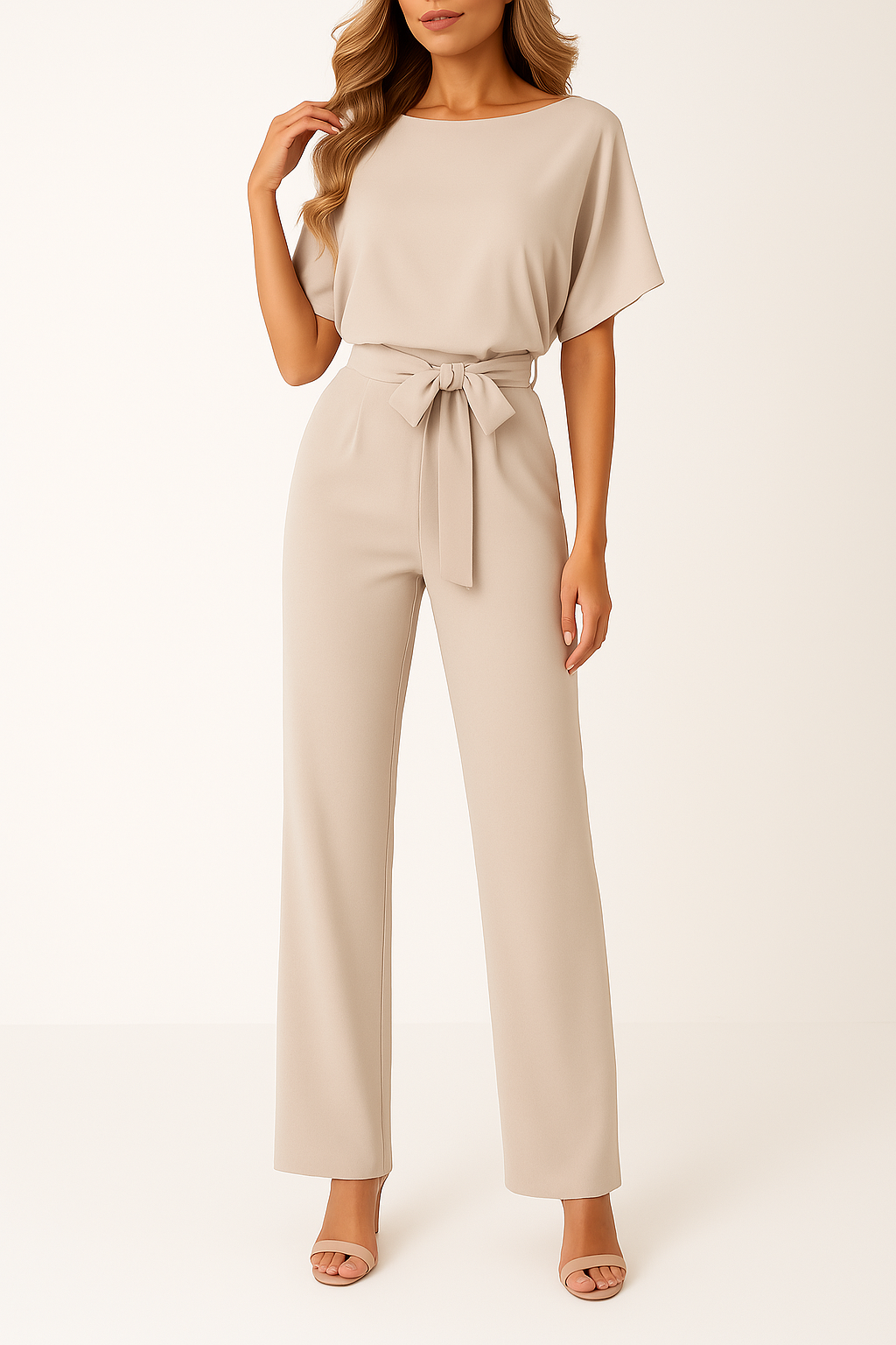 Zoëy | Women’s Boat Neck Short Sleeve Summer Jumpsuit