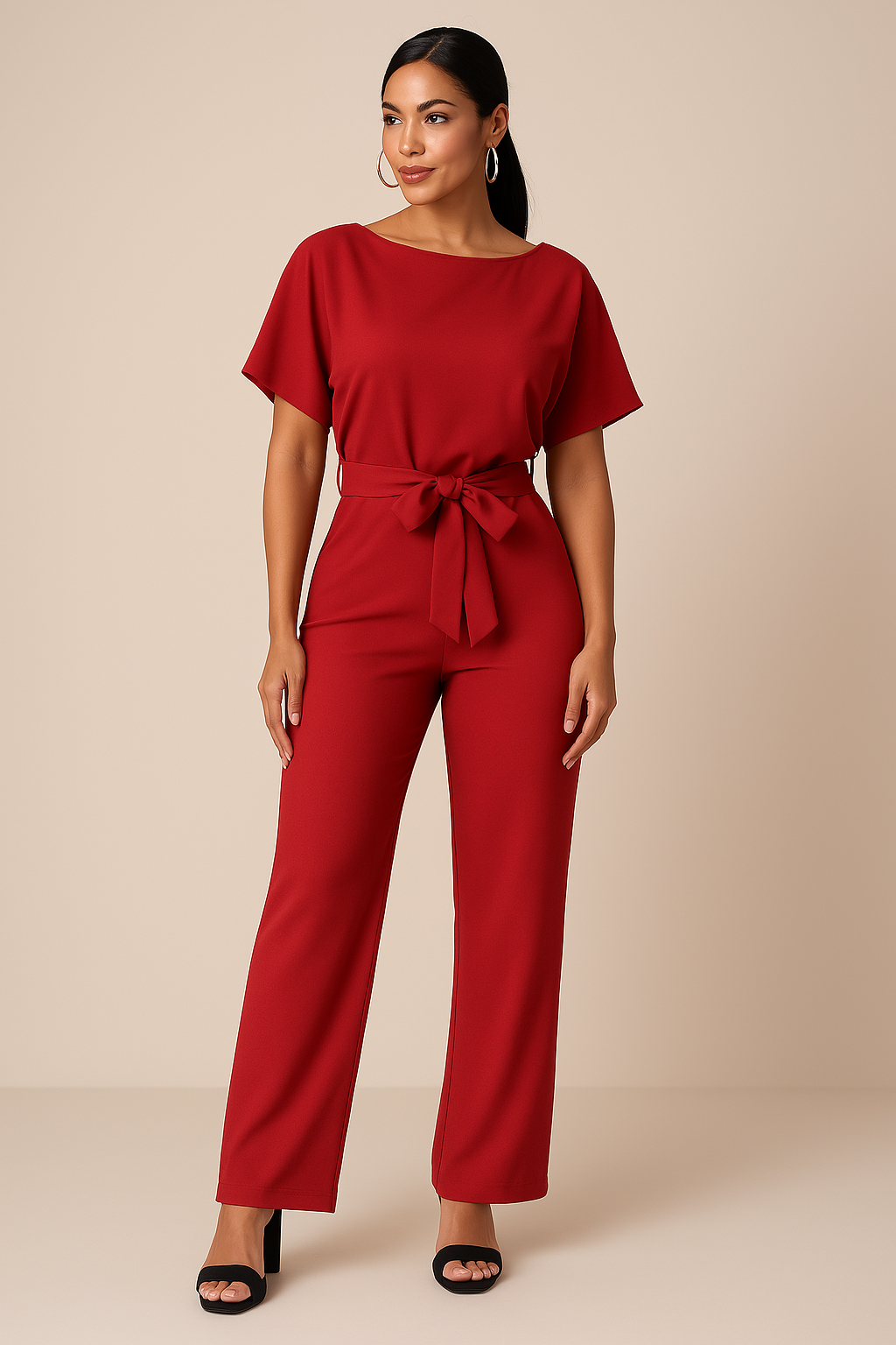 Zoëy | Women’s Boat Neck Short Sleeve Summer Jumpsuit
