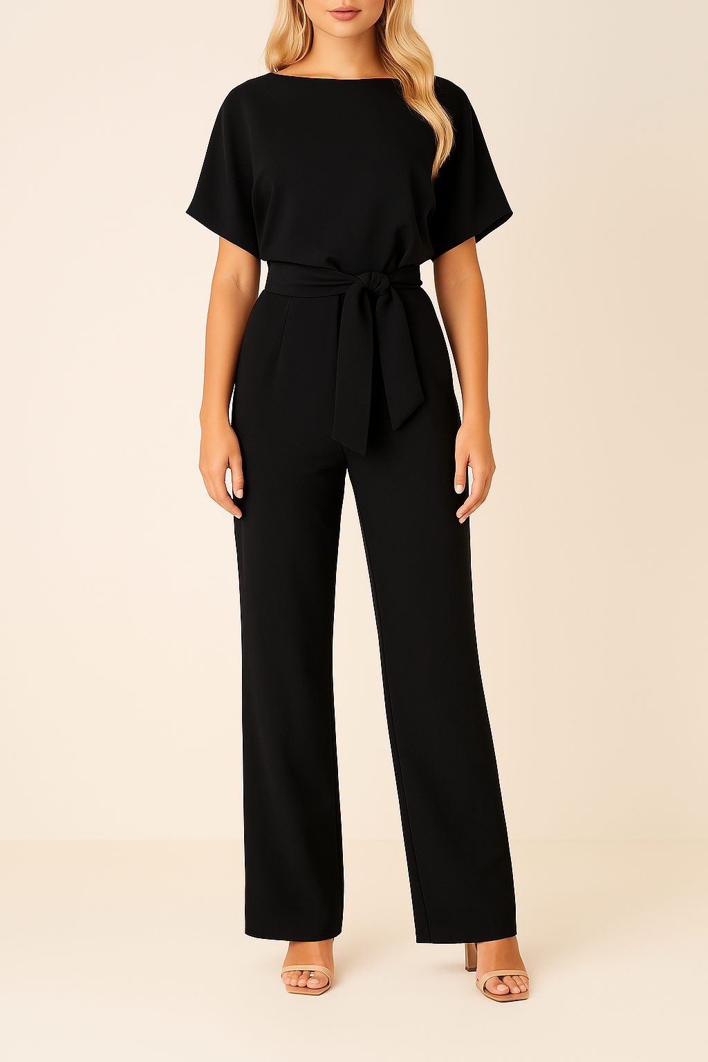 Zoëy | Women’s Boat Neck Short Sleeve Summer Jumpsuit