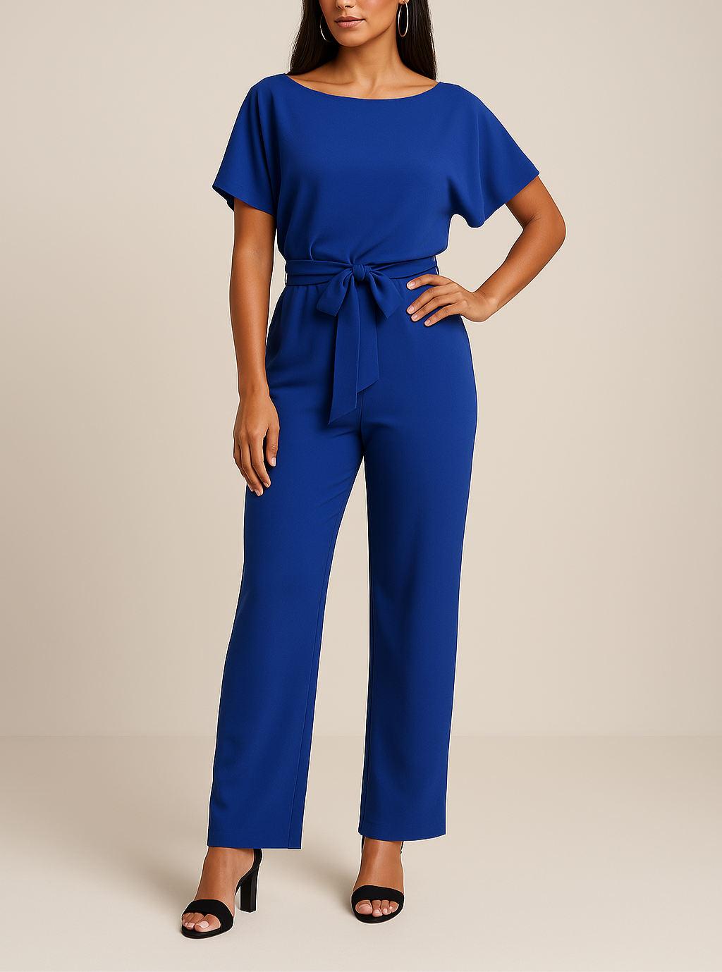 Zoëy | Women’s Boat Neck Short Sleeve Summer Jumpsuit