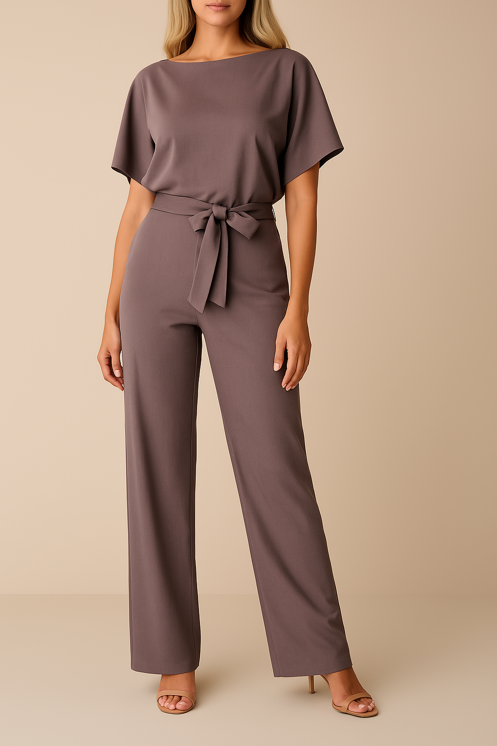Zoëy | Women’s Boat Neck Short Sleeve Summer Jumpsuit