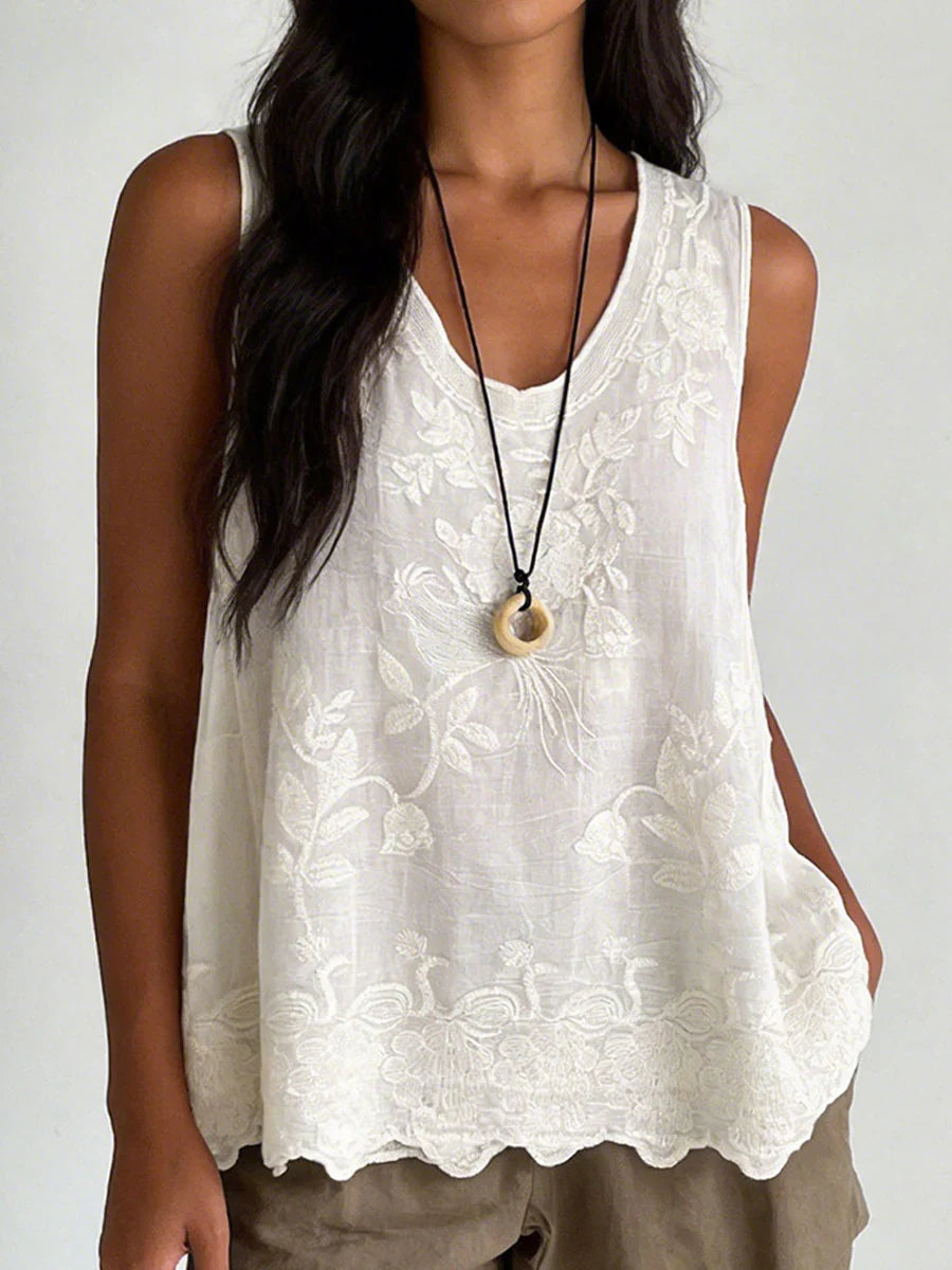 Adriana | Women's Sleeveless Floral V Neck Summer Top
