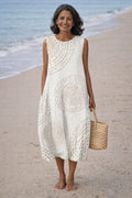 Afton | Women’s Sleeveless Round Neck Flowy Midi Dress