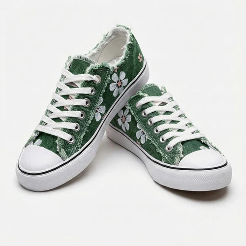 Agalia | Women’s Round Toe Floral Lace Up Shoes