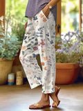 Agapita | Women's Floral Print Straight Leg Side Pocket Pants