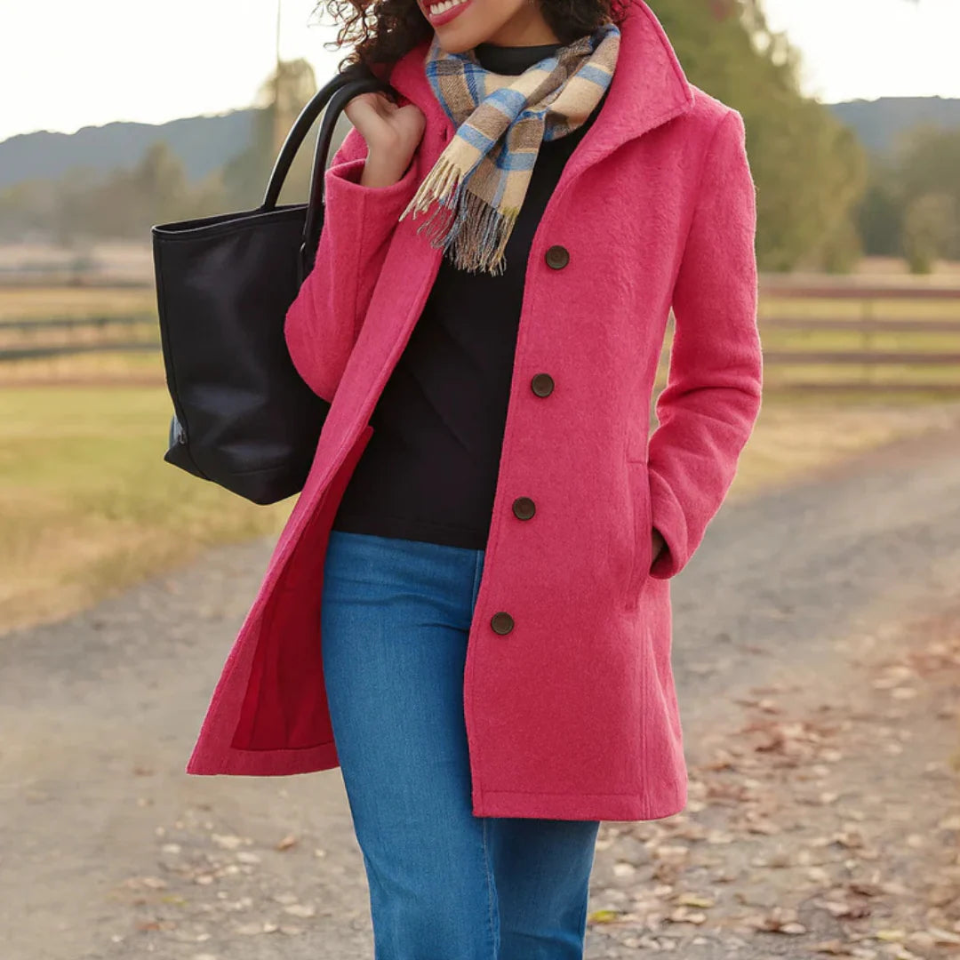 Agapita | Women's Long Sleeve Button Front Winter Coat