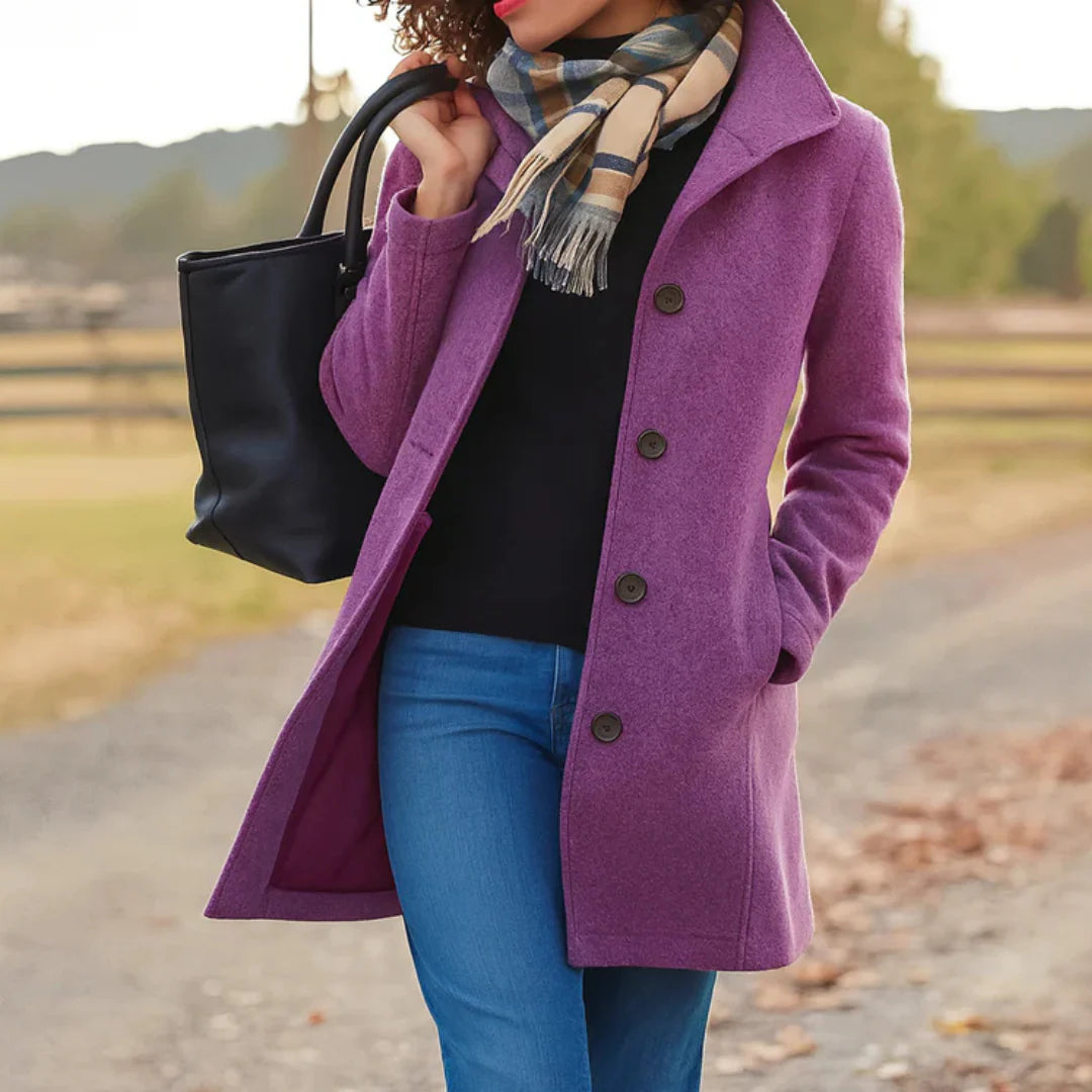 Agapita | Women's Long Sleeve Button Front Winter Coat