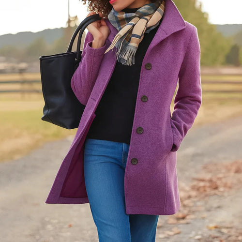Agapita | Women's Long Sleeve Button Front Winter Coat