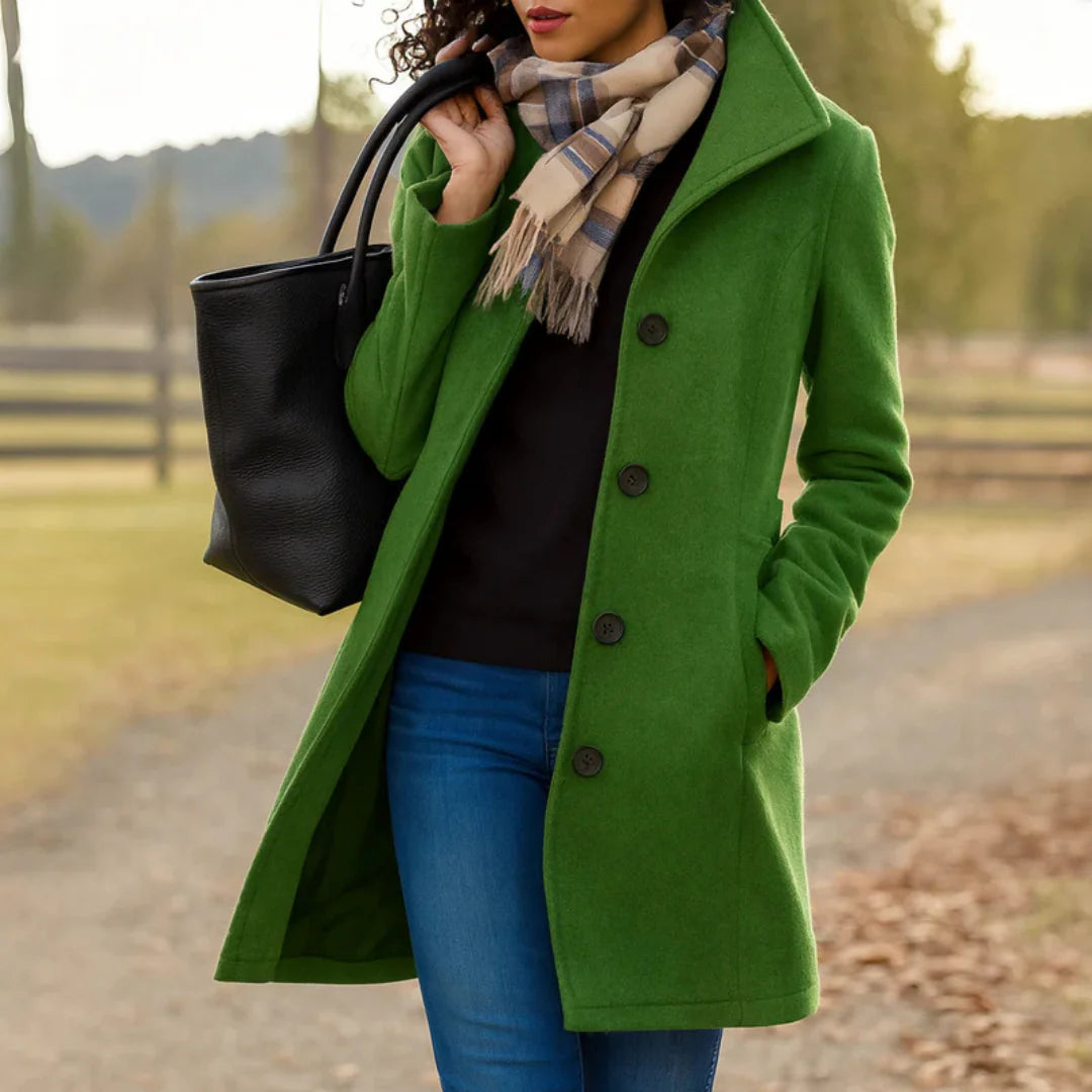 Agapita | Women's Long Sleeve Button Front Winter Coat