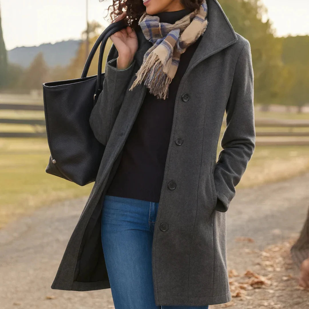 Agapita | Women's Long Sleeve Button Front Winter Coat
