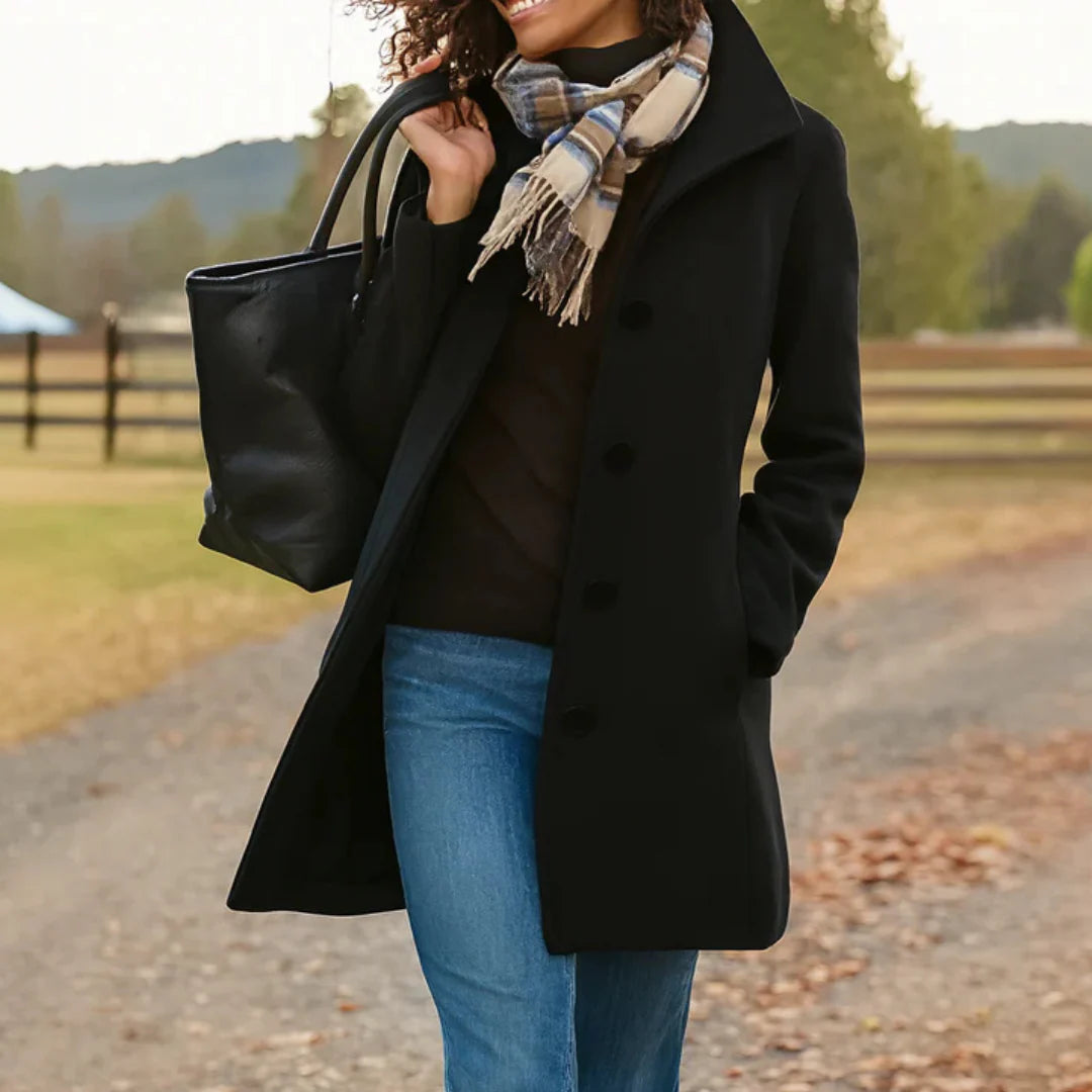 Agapita | Women's Long Sleeve Button Front Winter Coat