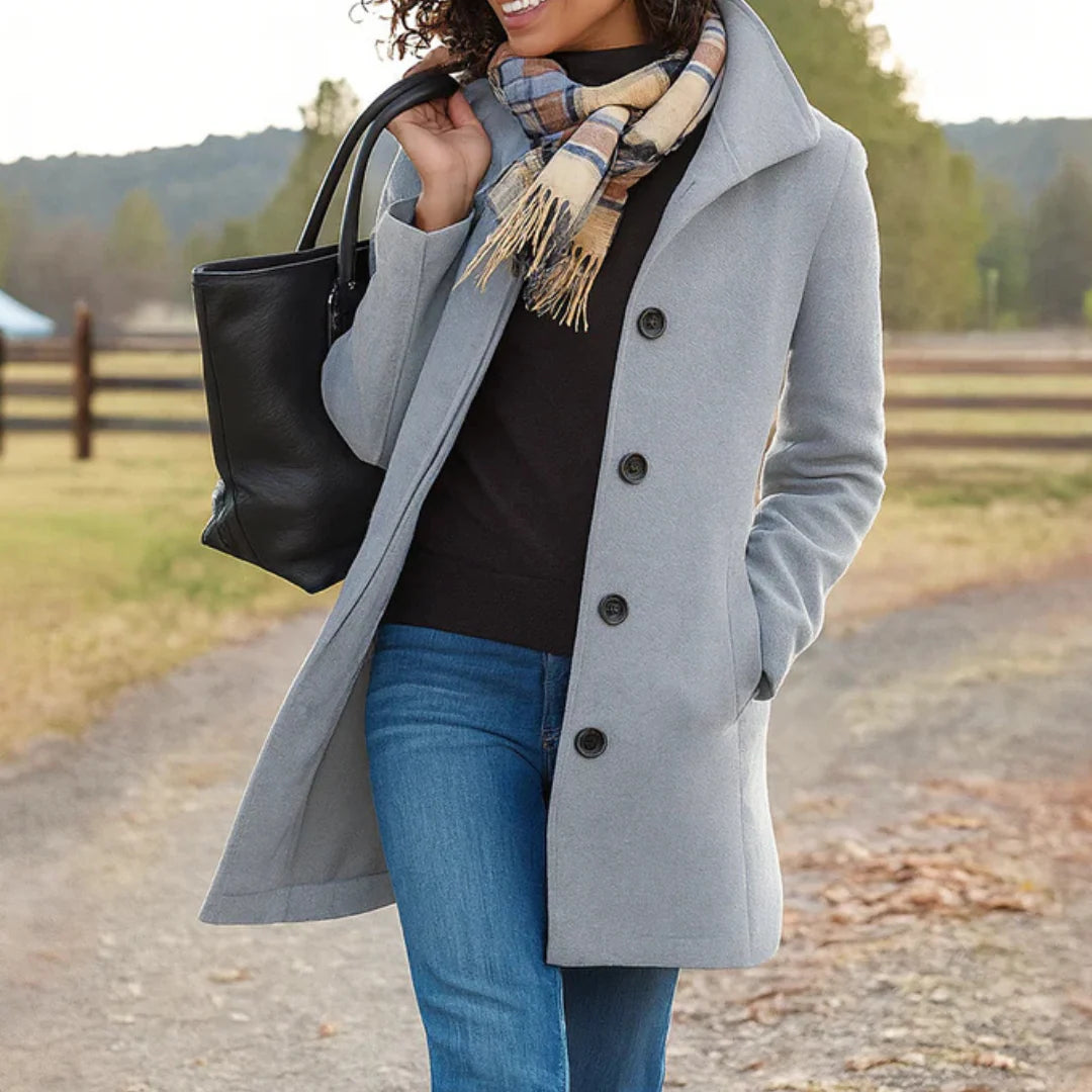 Agapita | Women's Long Sleeve Button Front Winter Coat