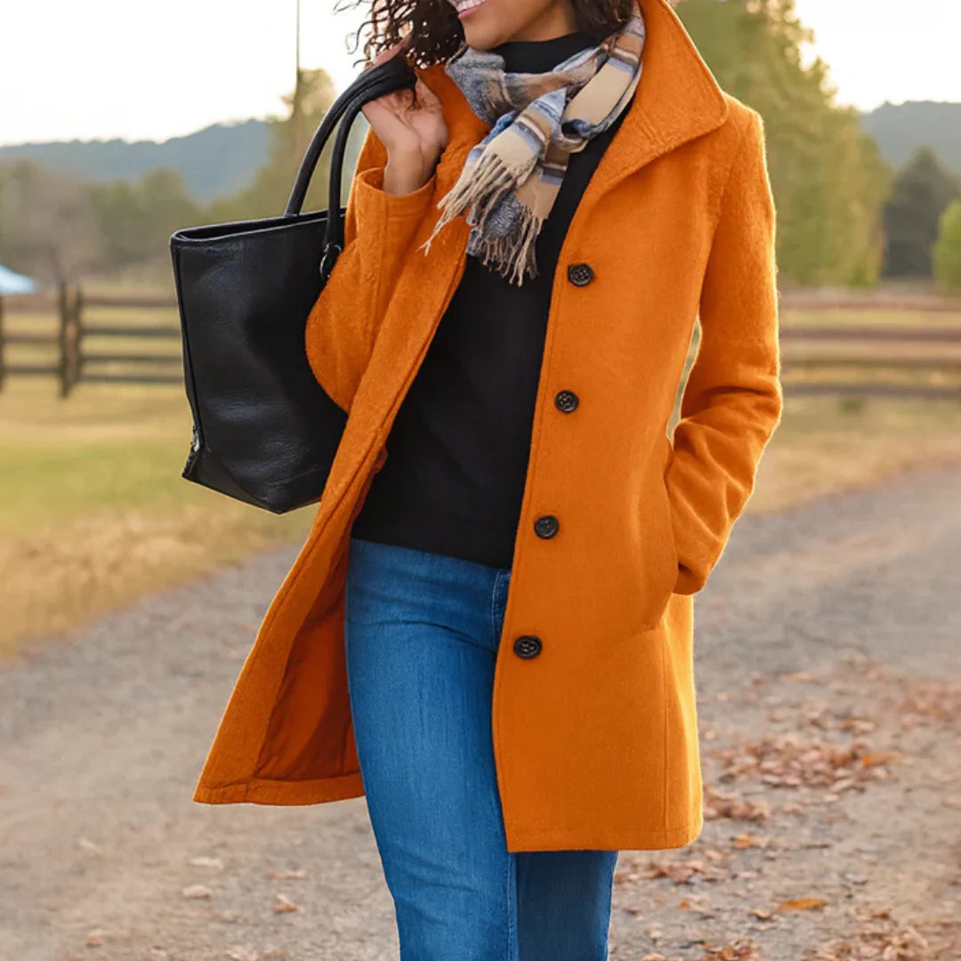 Agapita | Women's Long Sleeve Button Front Winter Coat