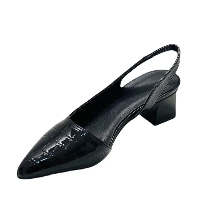 Agnes | Women’s Pointed Toe Low Block Heel Slingback Sandals