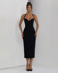 Agneta | Women's Wedding Guest Halter Sweetheart Neck Midi Dress