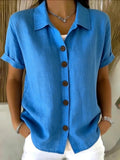 Ahanu | Women's Rolled Sleeve Button Front Shirt