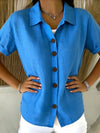 Ahanu | Women's Rolled Sleeve Button Front Shirt