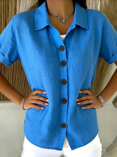 Ahanu | Women's Rolled Sleeve Button Front Shirt