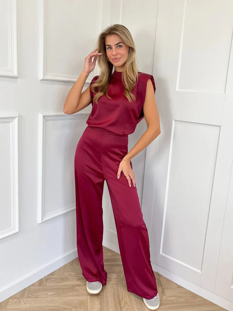 Ahimsa | Women's Sleeveless High Neck Wide Leg Jumpsuit