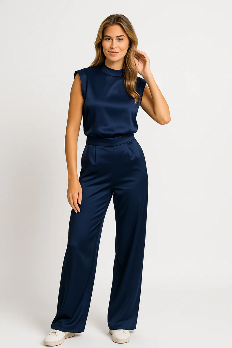 Ahimsa | Women's Sleeveless High Neck Wide Leg Jumpsuit