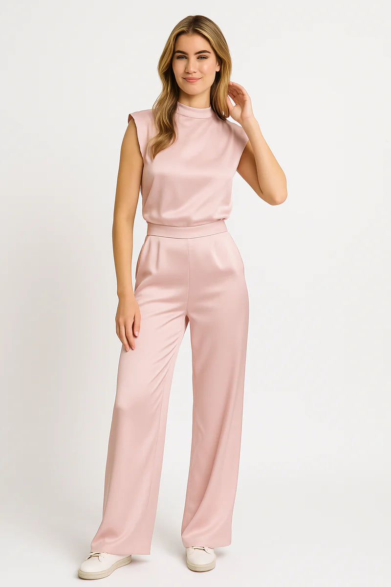 Ahimsa | Women's Sleeveless High Neck Wide Leg Jumpsuit