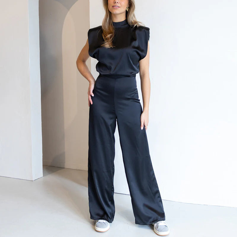 Ahimsa | Women's Sleeveless High Neck Wide Leg Jumpsuit