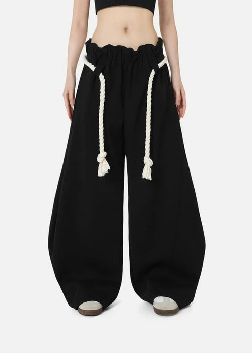 Aholanei | Women's Rope Drawstring Baggy Leg Sweatpants