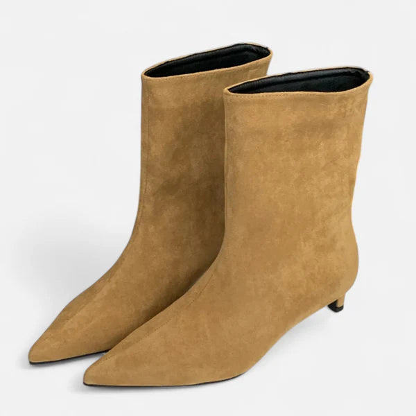 Ahsley | Women's Pointed Toe Low Heel Ankle Boots