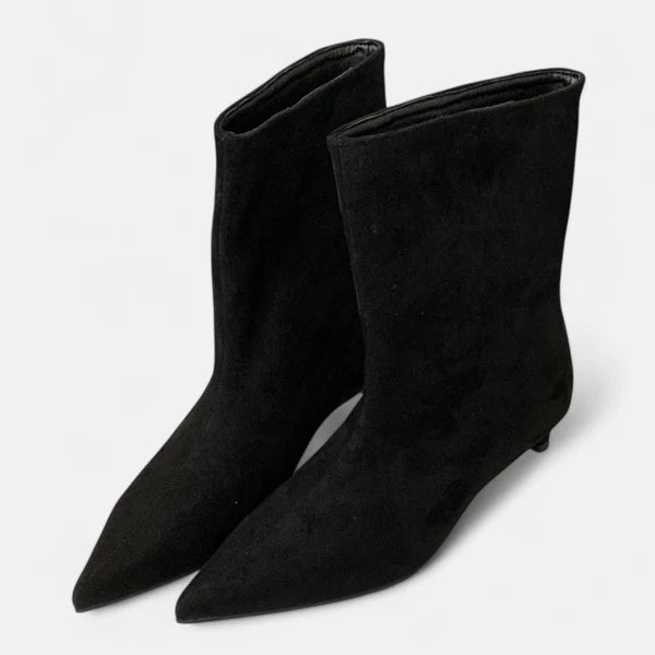 Ahsley | Women's Pointed Toe Low Heel Ankle Boots