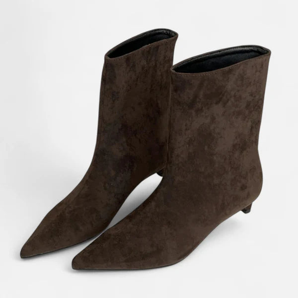 Ahsley | Women's Pointed Toe Low Heel Ankle Boots