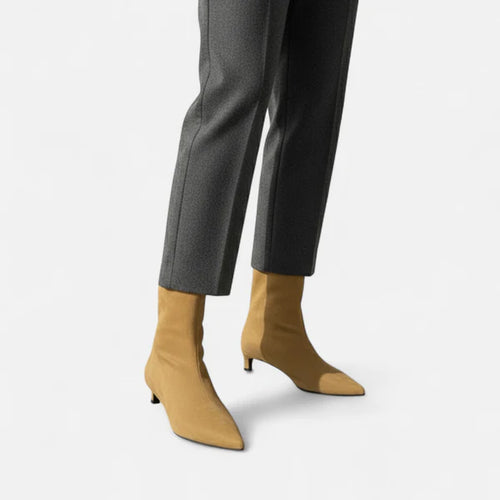 Ahsley | Women's Pointed Toe Low Heel Ankle Boots
