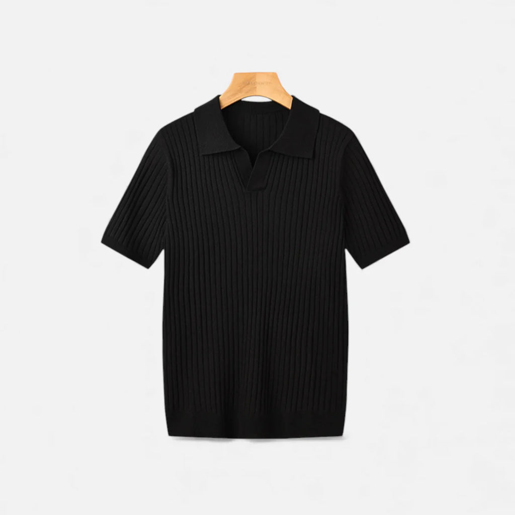 Aiden | Men’s Vertical Stripe Collared Neck Polo Shirt