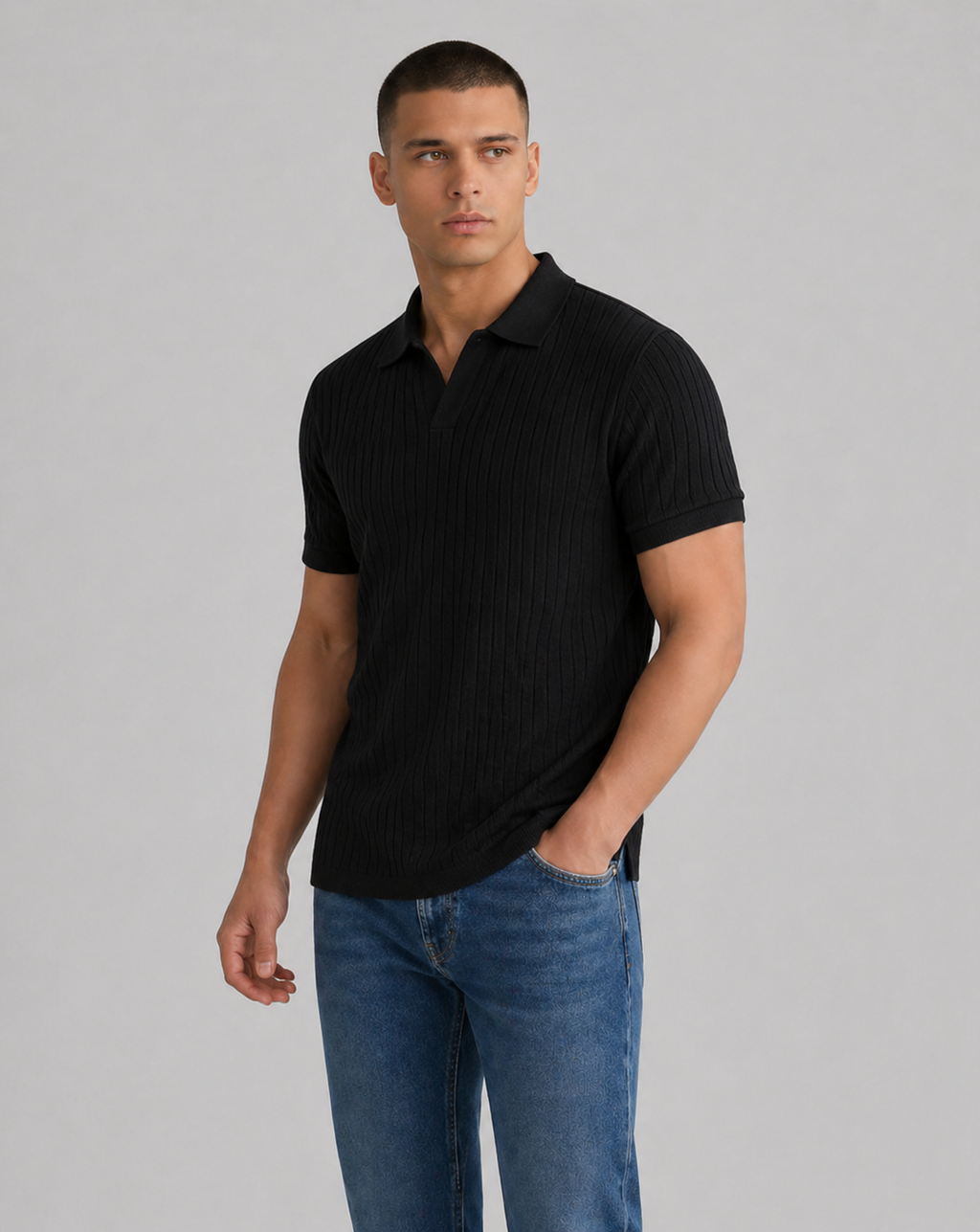 Aiden | Men’s Vertical Stripe Collared Neck Polo Shirt