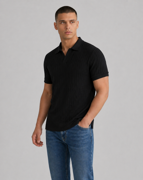 Aiden | Men’s Vertical Stripe Collared Neck Polo Shirt