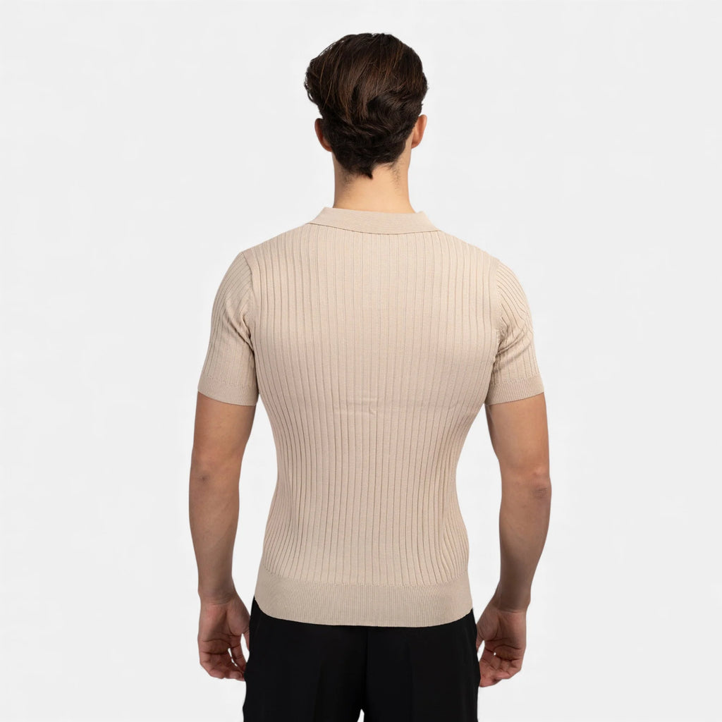 Aiden | Men’s Vertical Stripe Collared Neck Polo Shirt